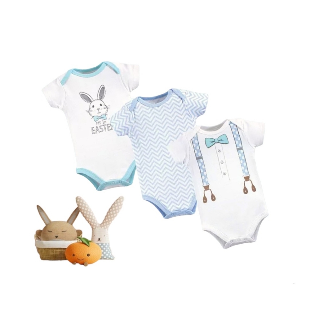 Little Treasure 3-Pack Bodysuits My first Easter